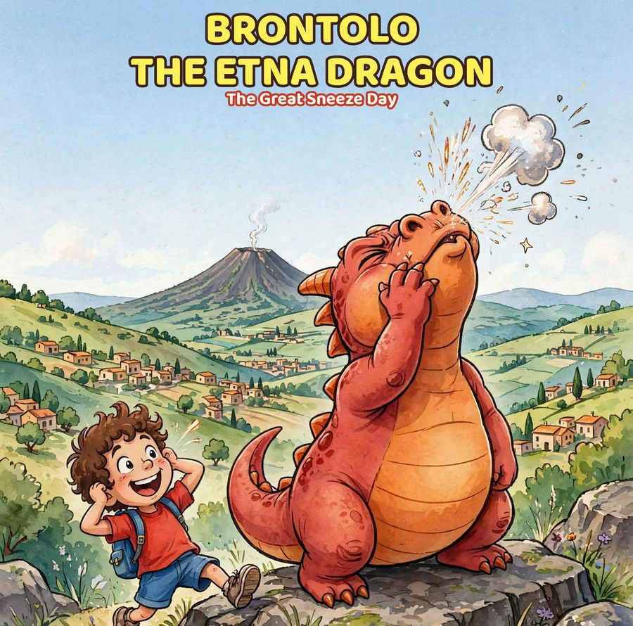 Brontolo the Etna Dragon — The Great Sneeze Day, book cover