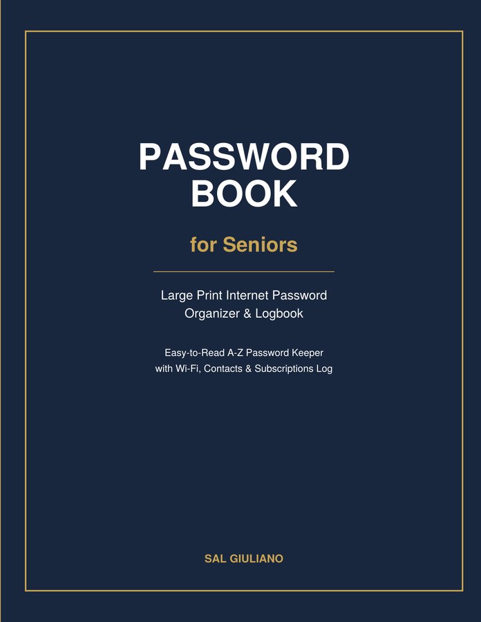 Password Book for Seniors, book cover